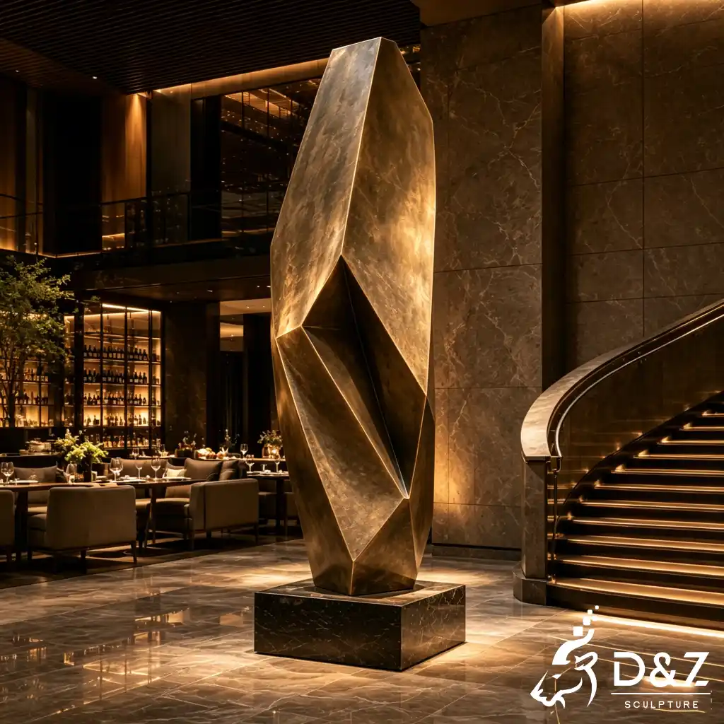 Large Bronze Geometric Abstract Sculpture for Plaza Decor DZN685-2 Large Bronze Geometric Abstract Sculpture for Plaza Decor DZN685-2