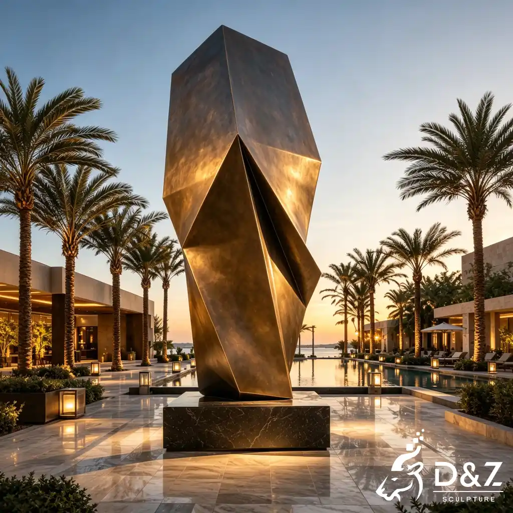 Large Bronze Geometric Abstract Sculpture for Plaza Decor DZN685-5 Large Bronze Geometric Abstract Sculpture for Plaza Decor DZN685-5