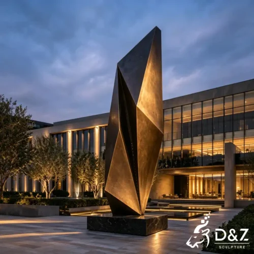 Large Bronze Geometric Abstract Sculpture for Plaza Decor DZN685-6 Large Bronze Geometric Abstract Sculpture for Plaza Decor DZN685-6