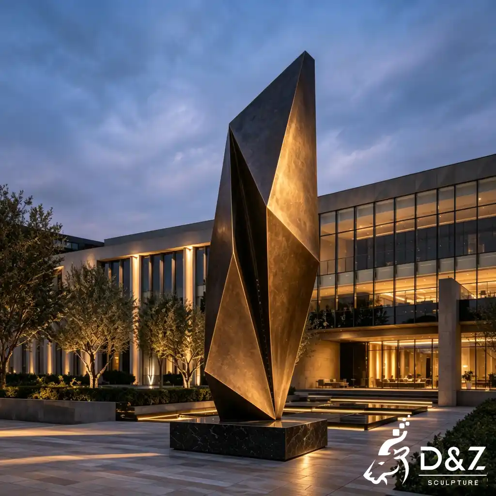 Large Bronze Geometric Abstract Sculpture for Plaza Decor DZN685-6 Large Bronze Geometric Abstract Sculpture for Plaza Decor DZN685-6