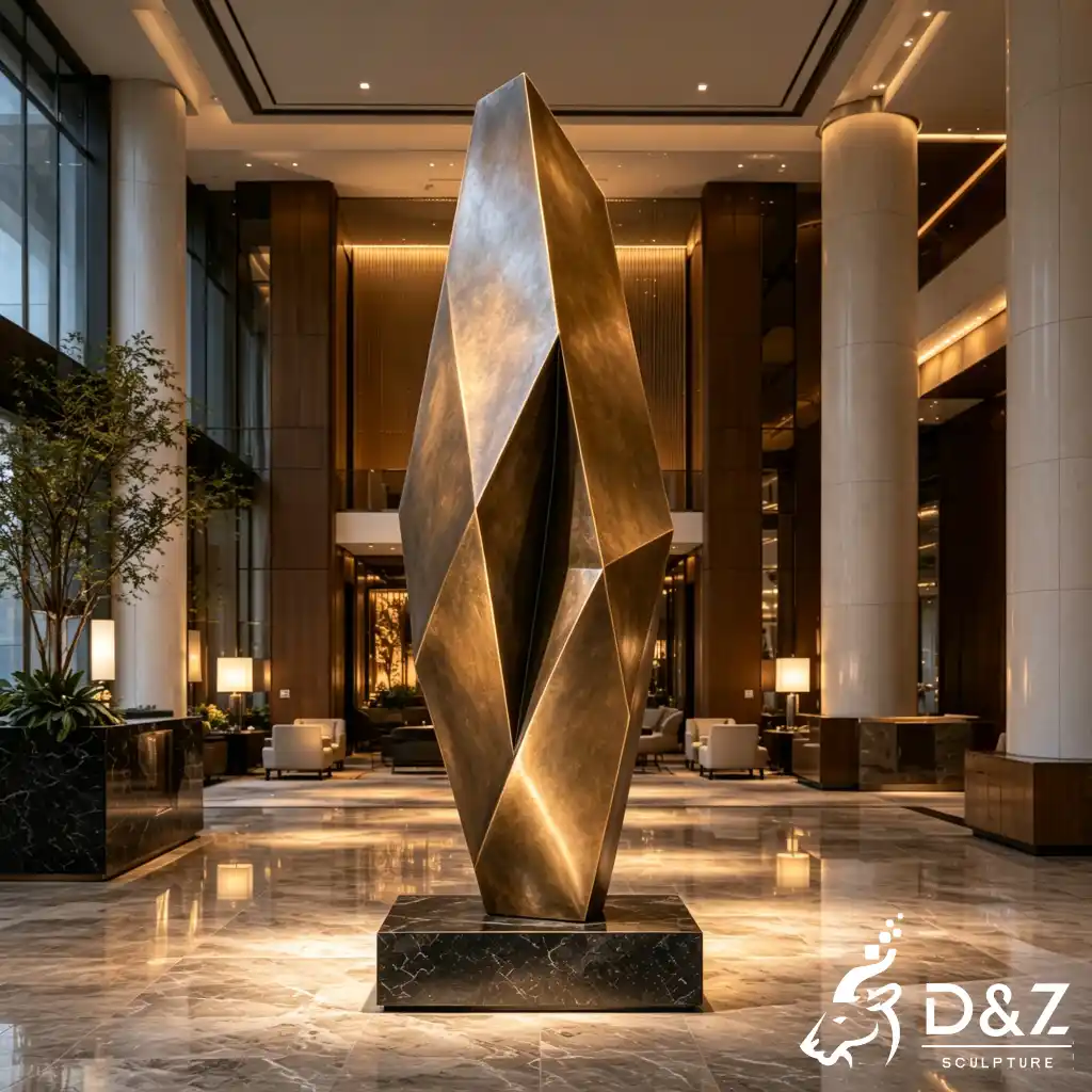 Large Bronze Geometric Abstract Sculpture for Plaza Decor DZN685-8 Large Bronze Geometric Abstract Sculpture for Plaza Decor DZN685-8
