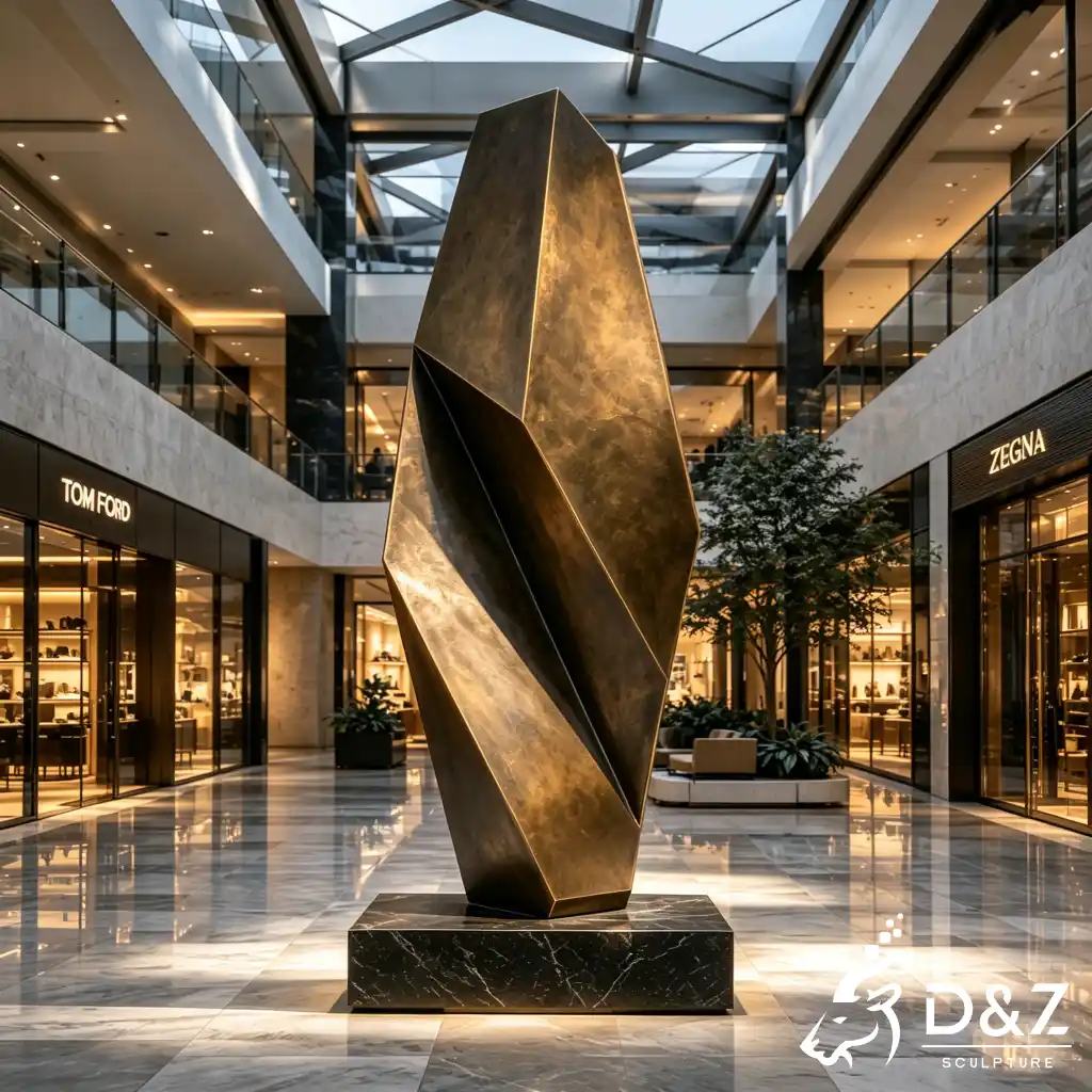 Large Bronze Geometric Abstract Sculpture for Plaza Decor DZN685-10 Large Bronze Geometric Abstract Sculpture for Plaza Decor DZN685-10