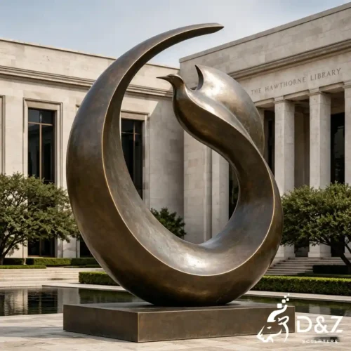 Large Abstract Bird Sculpture Modern Bronze Garden Decor DZN688-3
