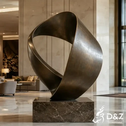 Abstract Infinity Sculpture Bronze Mobius Strip for Garden DZN684-2