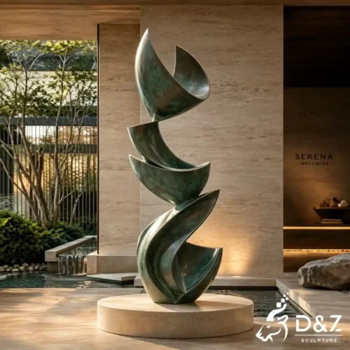 Abstract Form Sculpture Contemporary Spiral Bronze Decor DZN687-1