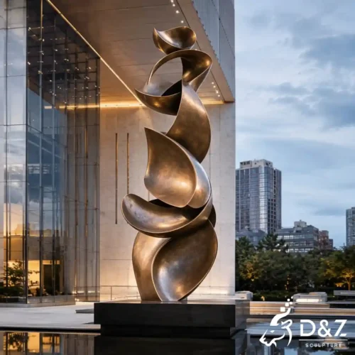Abstract Form Sculpture Contemporary Spiral Bronze Decor DZN687-4