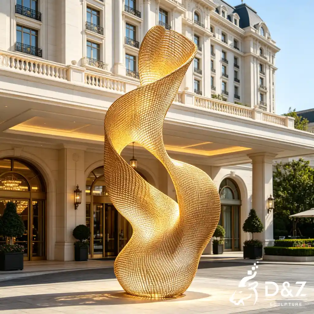 Cool Abstract Wire Sculpture Hotel Outdoor LED Water Feature DZN697-8 Cool Abstract Wire Sculpture Hotel Outdoor LED Water Feature DZN697-8