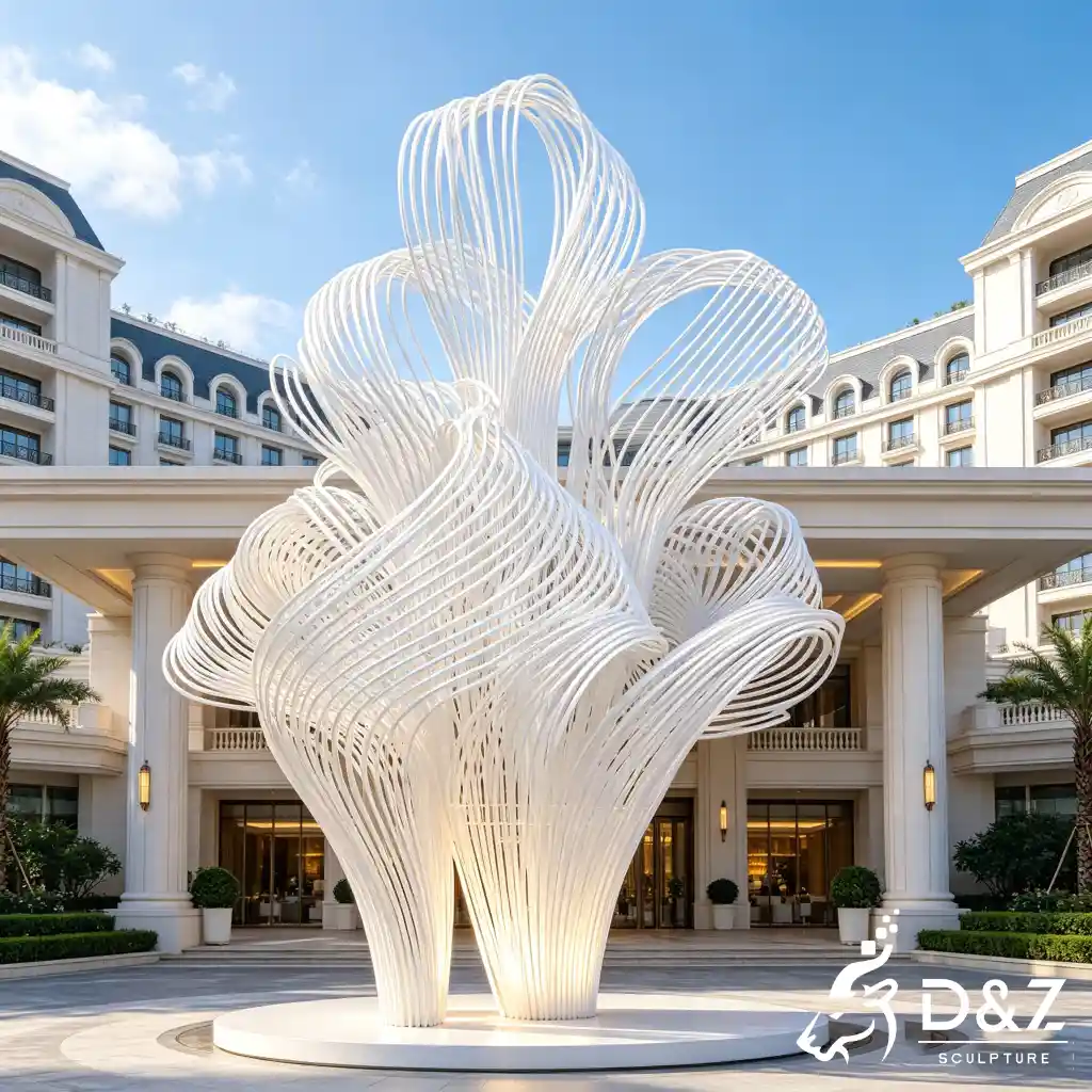 Cool Abstract Wire Sculpture Hotel Outdoor LED Water Feature DZN697-2 Cool Abstract Wire Sculpture Hotel Outdoor LED Water Feature DZN697-2