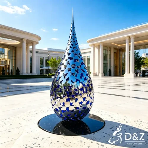 Large Mirror Abstract Water Sculpture Water Drop Fountain DZN681-2