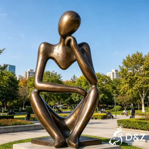 Bronze Abstract Thinker Sculpture Large Outdoor Public Art DZN699-7