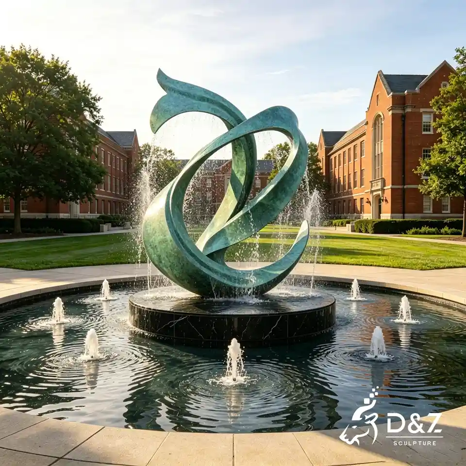 Custom Ribbon Sculpture Fountain | Abstract Spiral Water Feature for Outdoor Landscape 4 Custom Ribbon Sculpture Fountain | Abstract Spiral Water Feature for Outdoor Landscape 4