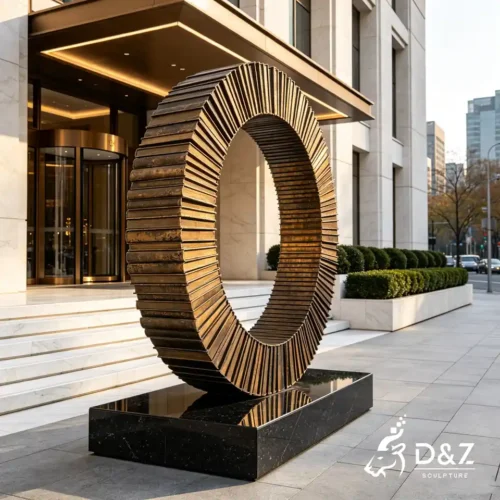 Custom Bronze Abstract Sculptures | Bronze Circle of Book Sculpture 1 Custom Bronze Abstract Sculptures | Bronze Circle of Book Sculpture 1