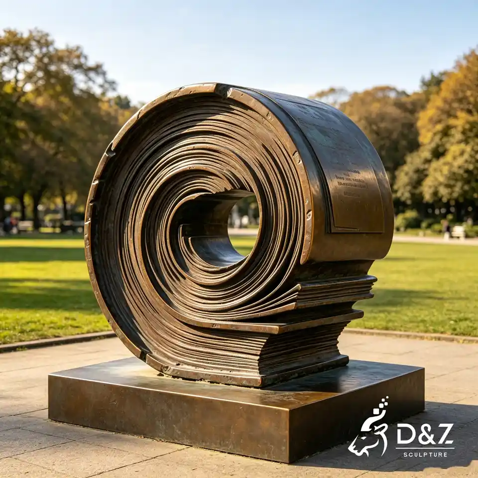 Custom Bronze Abstract Sculptures | Bronze Circle of Book Sculpture 10 Custom Bronze Abstract Sculptures | Bronze Circle of Book Sculpture 10