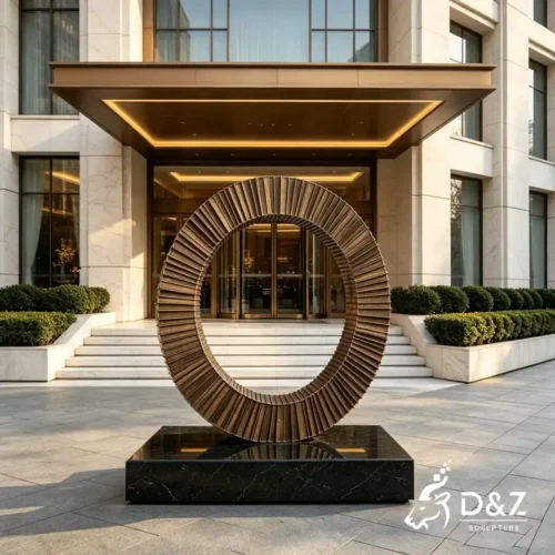 Custom Bronze Abstract Sculptures | Bronze Circle of Book Sculpture 2