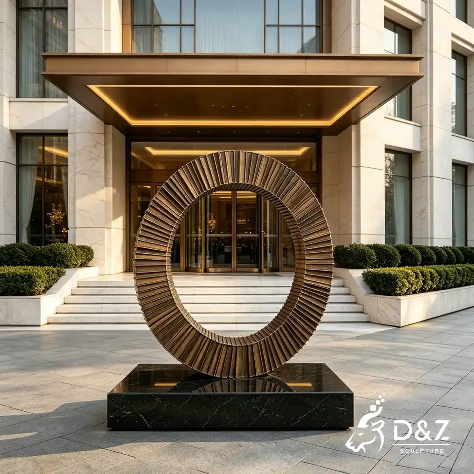 Custom Bronze Abstract Sculptures | Bronze Circle of Book Sculpture 2 Custom Bronze Abstract Sculptures | Bronze Circle of Book Sculpture 2