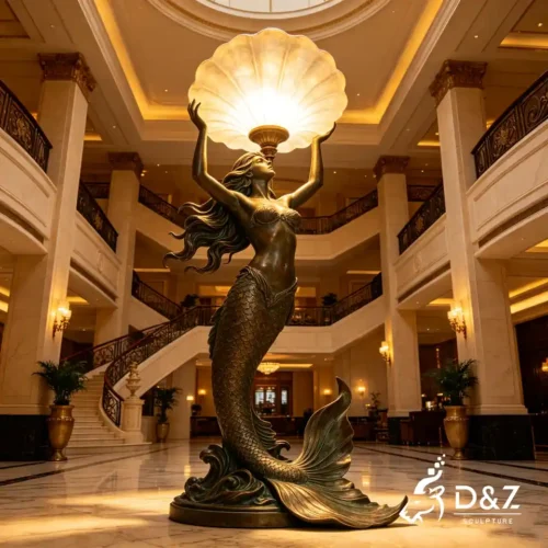 Bronze Mermaid Floor Lamp | Custom Sculptural Lighting Design 2
