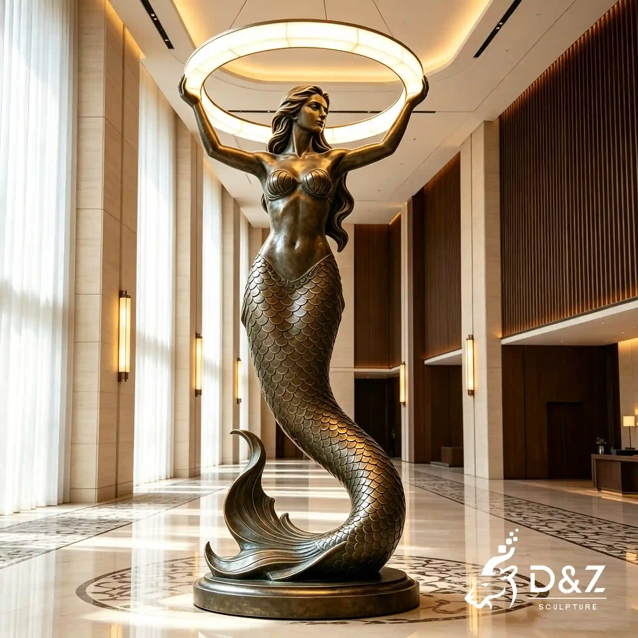 Bronze Mermaid Floor Lamp 2