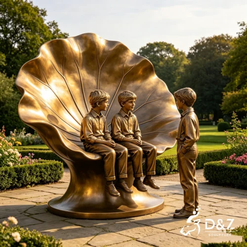 Custom Bronze Children Garden Statues 2