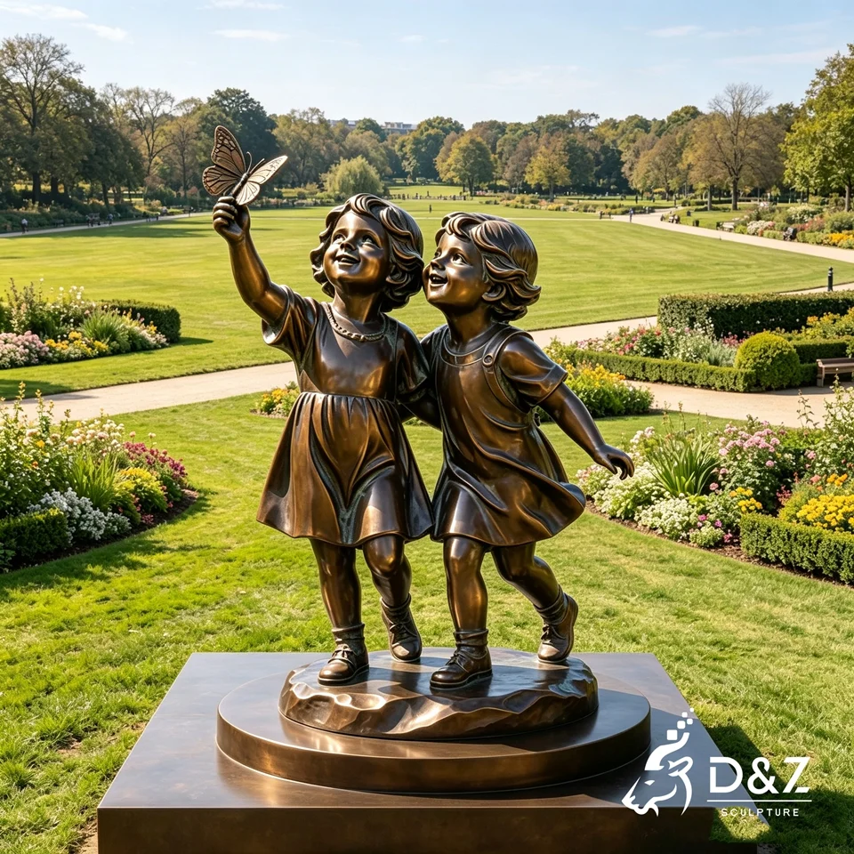 Custom Bronze Children Garden Statues 4 Custom Bronze Children Garden Statues 4