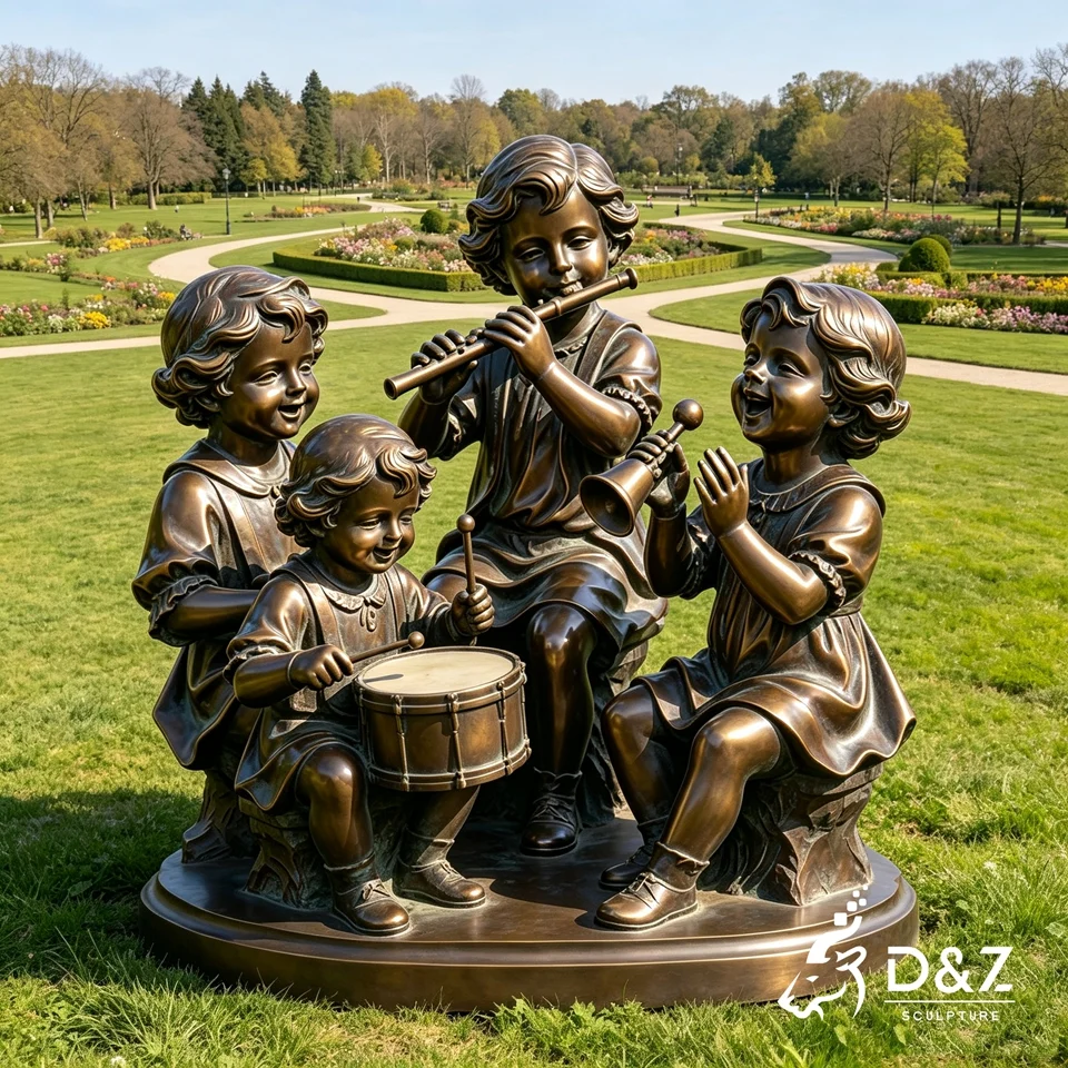 Custom Bronze Children Garden Statues 5 Custom Bronze Children Garden Statues 5