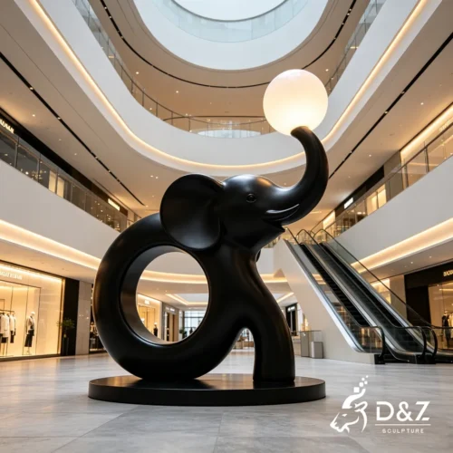 Elephant Sculpture Floor Lamp | Hollow Stainless Steel Elephant Lamp with LED Light 1 Elephant Sculpture Floor Lamp | Hollow Stainless Steel Elephant Lamp with LED Light 1
