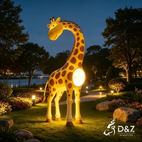 Giraffe Sculpture Floor Lamp | Custom Large Outdoor Animal Light Sculpture 2