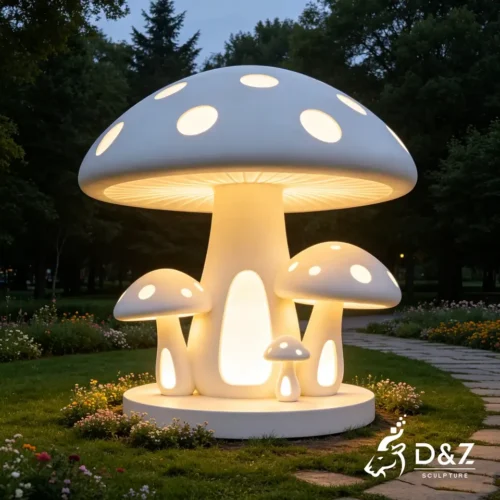 Large Mushroom Floor Lamp – Custom Stainless Steel Mushroom Sculpture Lighting 2