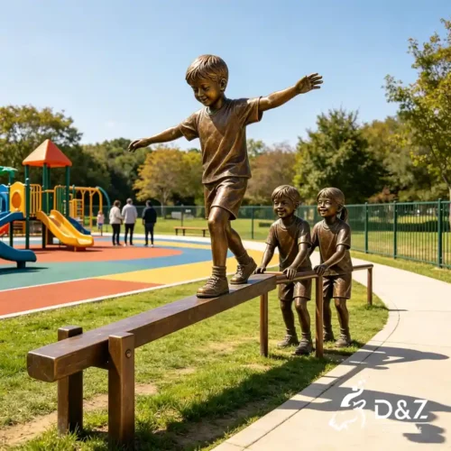 Statue of Children Playing | Custom Bronze Children Sculpture for Outdoor Public Art 1 Statue of Children Playing | Custom Bronze Children Sculpture for Outdoor Public Art 1