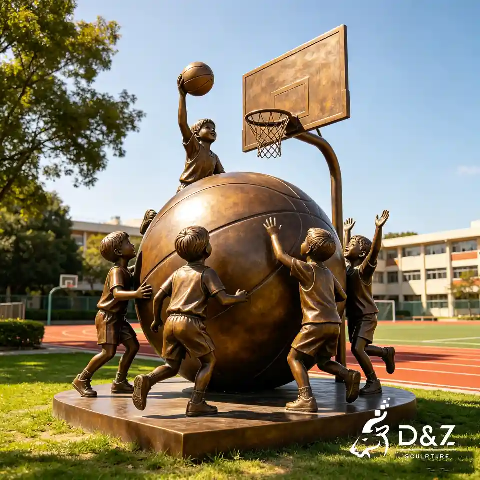 Statue of Children Playing | Custom Bronze Children Sculpture for Outdoor Public Art 3 Statue of Children Playing | Custom Bronze Children Sculpture for Outdoor Public Art 3