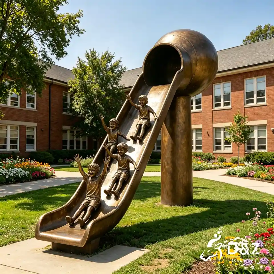 Statue of Children Playing | Custom Bronze Children Sculpture for Outdoor Public Art 4 Statue of Children Playing | Custom Bronze Children Sculpture for Outdoor Public Art 4