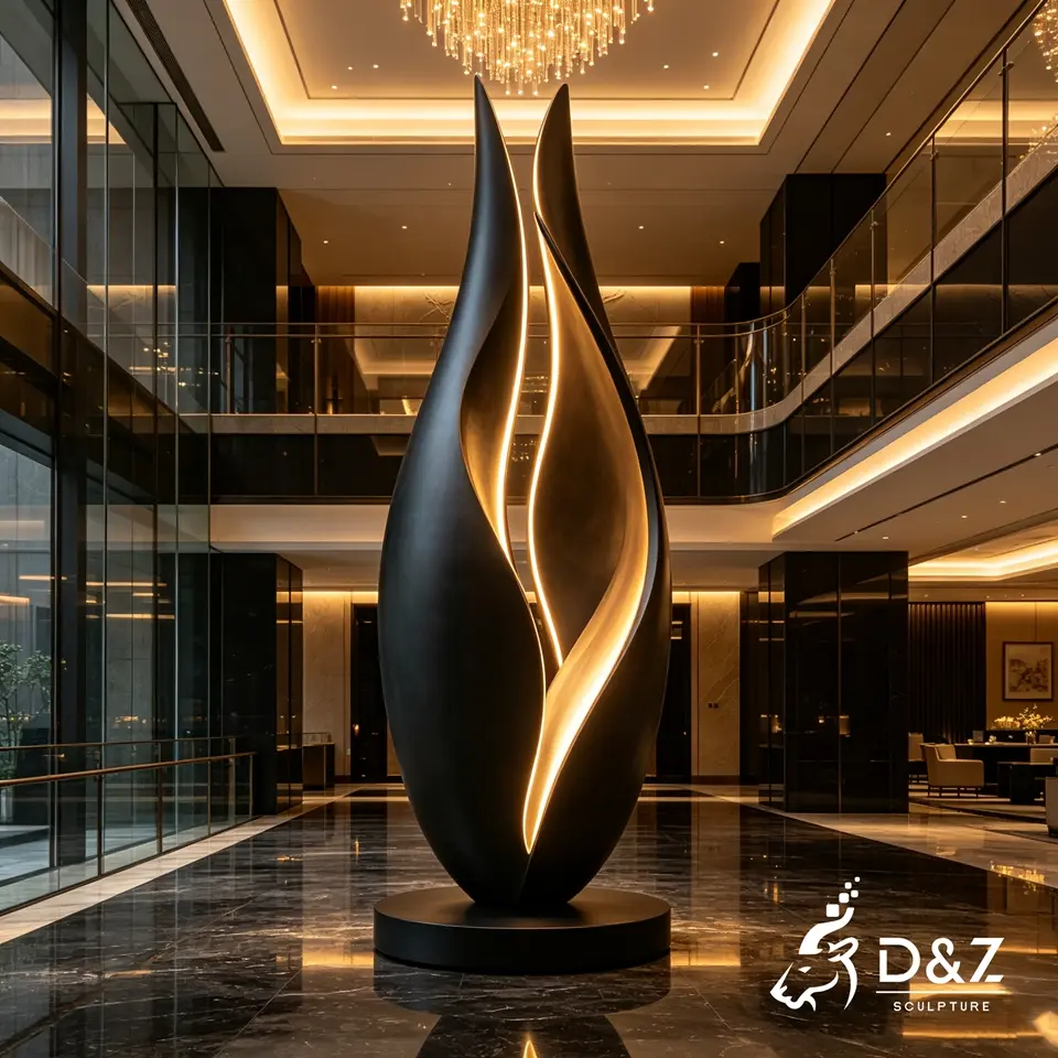 Black Art Deco Floor Lamp | LED Spiral Sculpture Light 5 Black Art Deco Floor Lamp | LED Spiral Sculpture Light 5