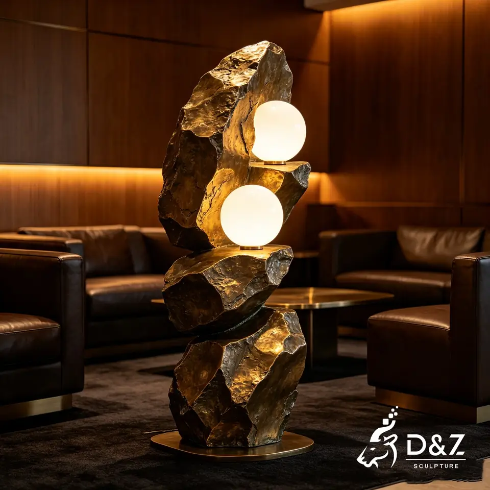 Bronze Modern Floor Lamp Inspired by Rock Crevices 6 Bronze Modern Floor Lamp Inspired by Rock Crevices 6