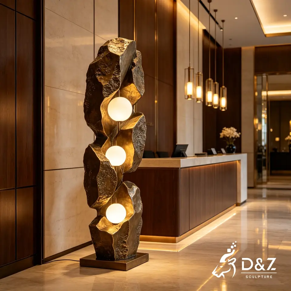 Bronze Modern Floor Lamp Inspired by Rock Crevices 7 Bronze Modern Floor Lamp Inspired by Rock Crevices 7