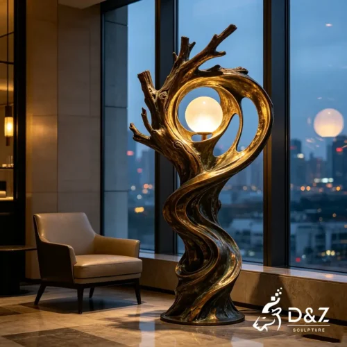 Bronze Driftwood Floor Lamp | Handcrafted Sculptural Lighting Art for Luxury Interiors 2