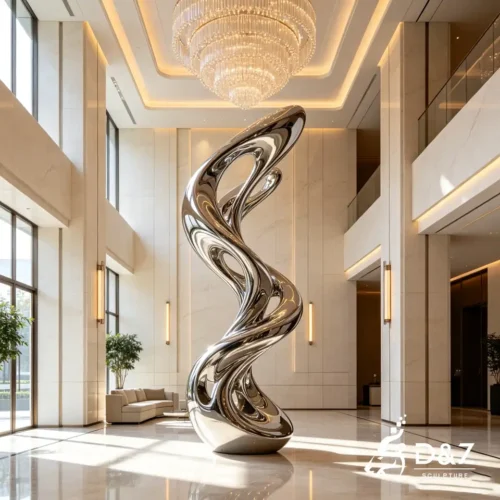 Large Modern Abstract Sculpture | Twisted Metal Sculpture Stainless Steel Art 1 Large Modern Abstract Sculpture | Twisted Metal Sculpture Stainless Steel Art 1