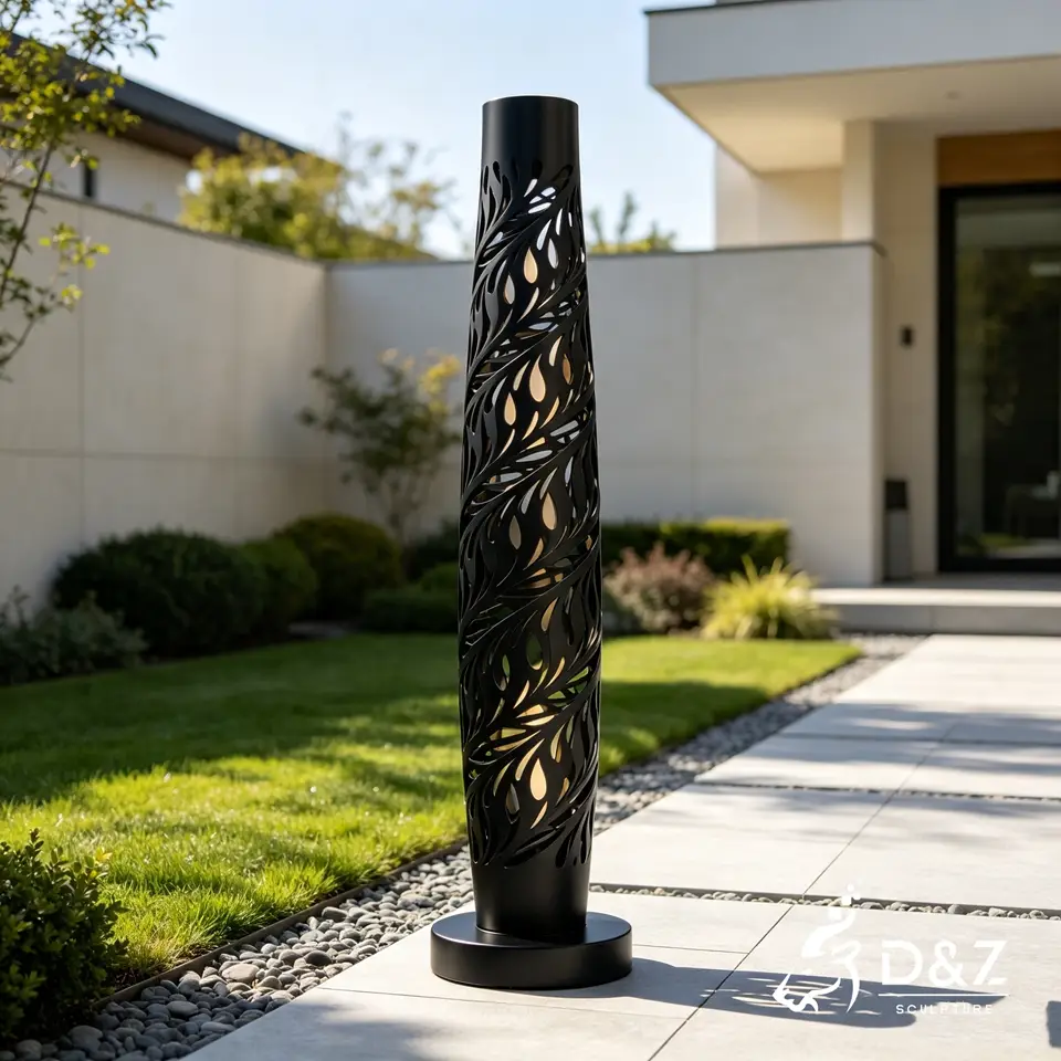Modern Outdoor Floor Lamp | Hollow Metal Sculpture Landscape Lighting 5 Modern Outdoor Floor Lamp | Hollow Metal Sculpture Landscape Lighting 5
