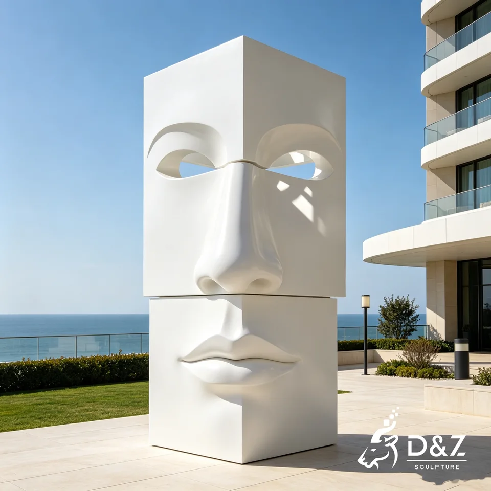 Outdoor Modern Sculpture | Abstract Face Art Sculpture in Stainless Steel 1 Outdoor Modern Sculpture | Abstract Face Art Sculpture in Stainless Steel 1