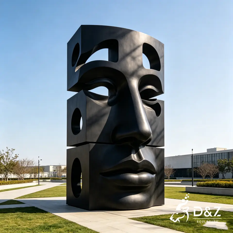 Outdoor Modern Sculpture | Abstract Face Art Sculpture in Stainless Steel 6 Outdoor Modern Sculpture | Abstract Face Art Sculpture in Stainless Steel 6