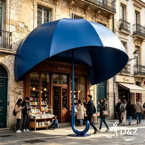 Giant Abstract Umbrella Sculpture​ | Outdoor Rain Canopy Art Sculpture for Street Shop Decor 1