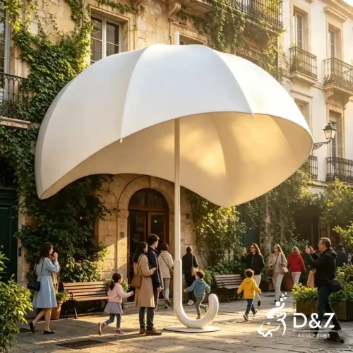 Giant Abstract Umbrella Sculpture​ | Outdoor Rain Canopy Art Sculpture for Street Shop Decor 2