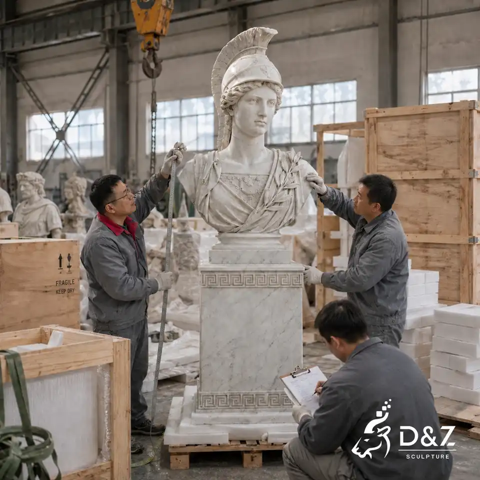 Athena Bust Statue Quality Inspection and Packing Athena Bust Statue Quality Inspection and Packing