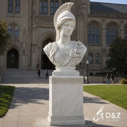 Large Marble Athena Bust Statue for University Campus