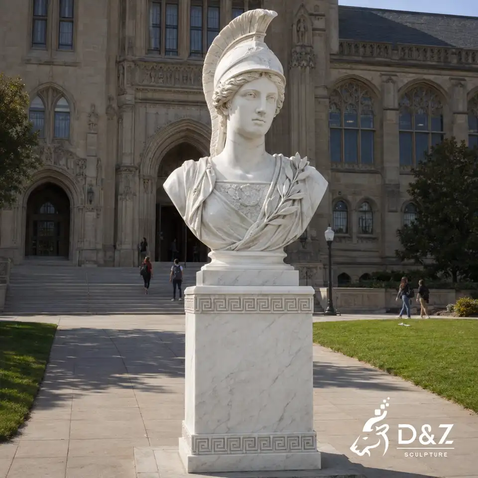 Large Marble Athena Bust Statue for University Campus Large Marble Athena Bust Statue for University Campus