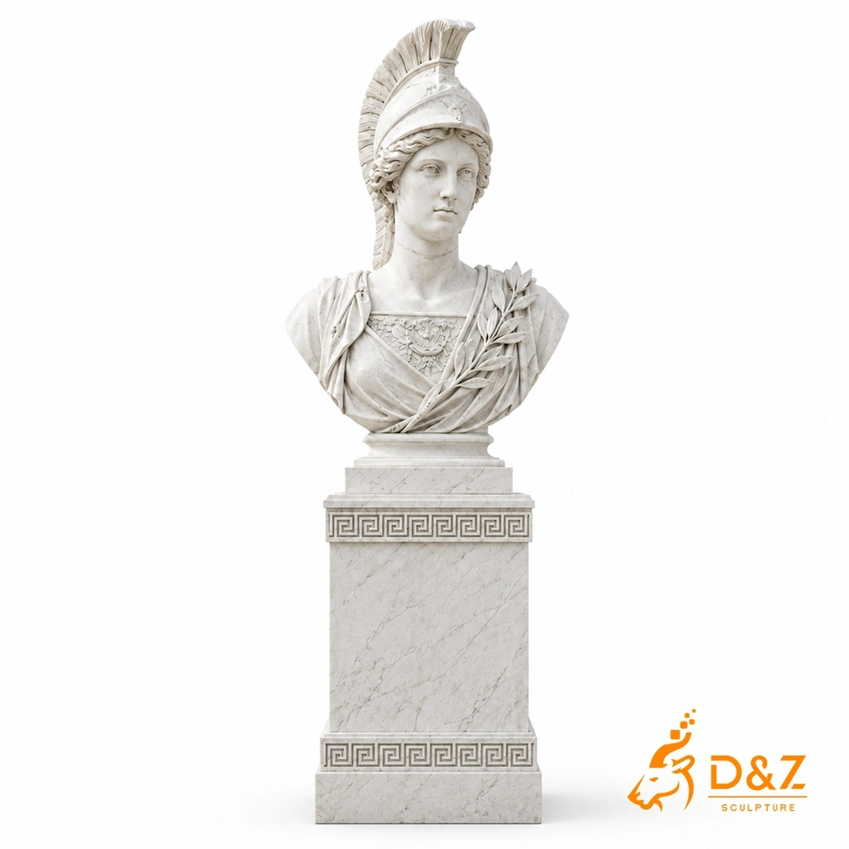 Marble Athena Bust Statue Front View Marble Athena Bust Statue Front View