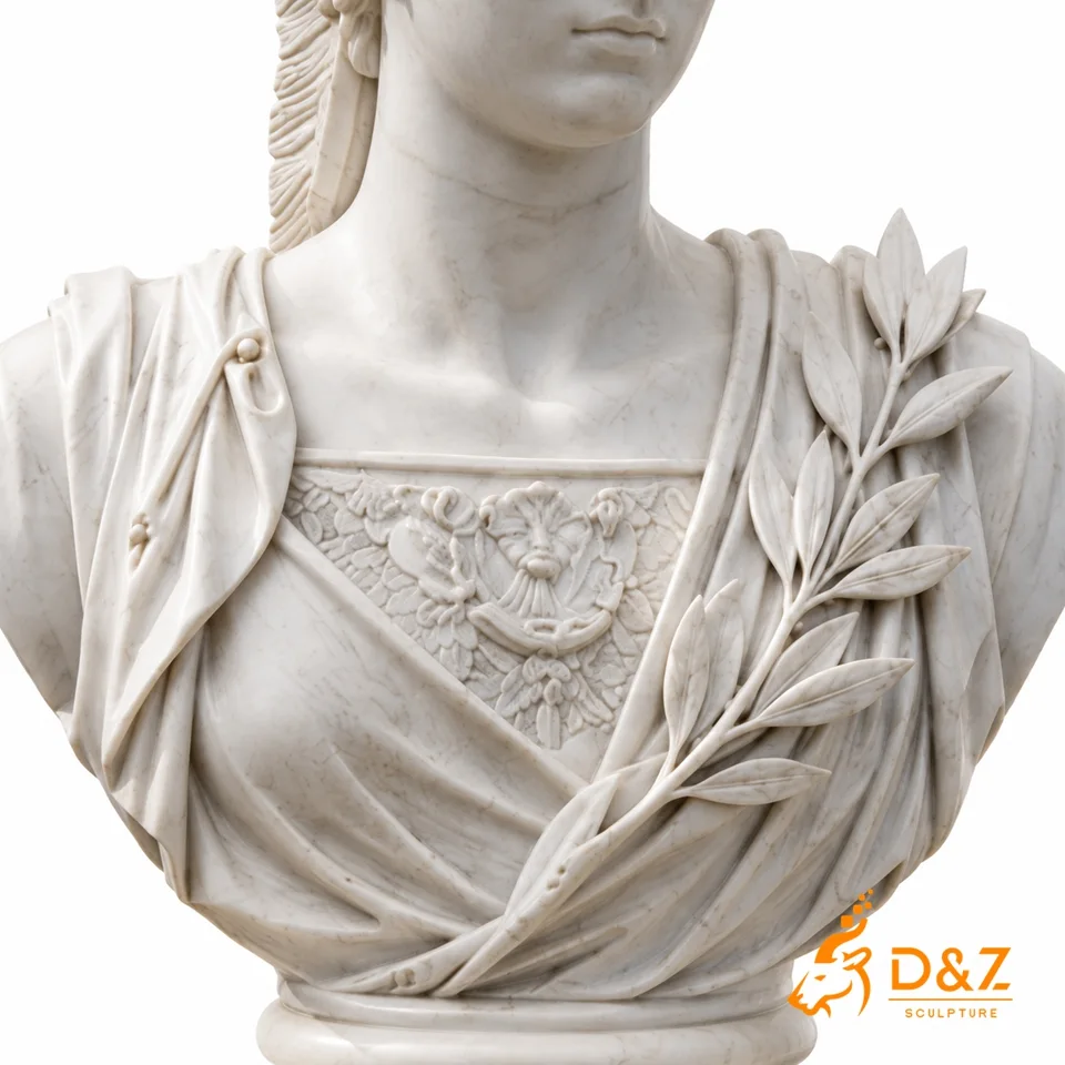 Athena Bust Statue Armor and Drapery Detail Athena Bust Statue Armor and Drapery Detail