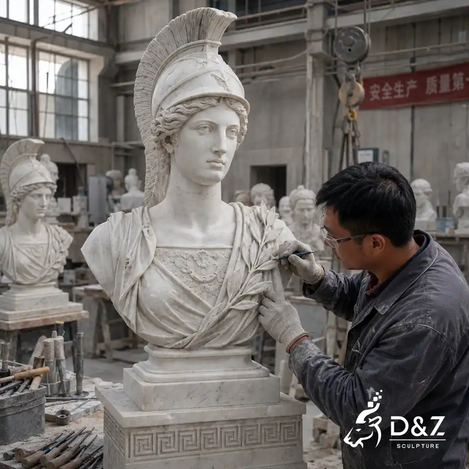 Athena Bust Sculpture Detail Carving Athena Bust Sculpture Detail Carving