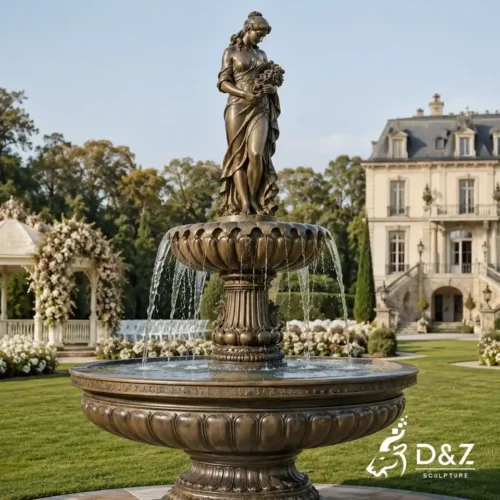 European Style Bronze Lady Fountain Statue for Outdoor Gardens 2