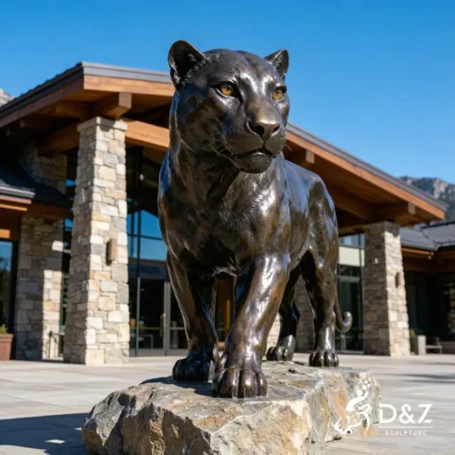 Bronze Leopard Sculpture | Custom Wildlife Animal Statue for Outdoor Public Art 1
