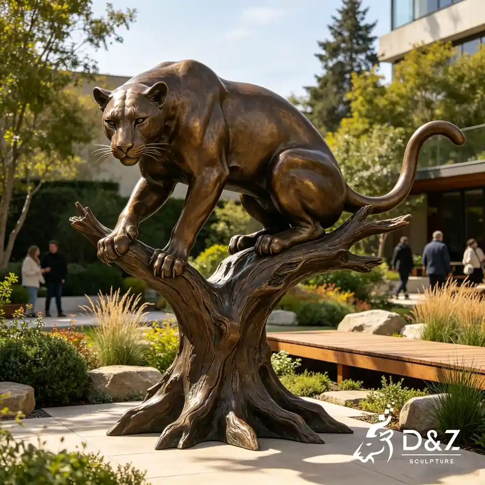 Bronze Leopard Sculpture | Custom Wildlife Animal Statue for Outdoor Public Art 8 Bronze Leopard Sculpture | Custom Wildlife Animal Statue for Outdoor Public Art 8