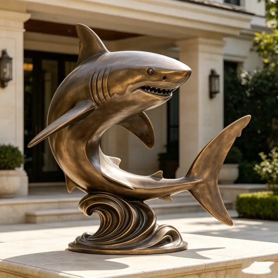 Great White Shark Bronze Sculpture Great White Shark Bronze Sculpture